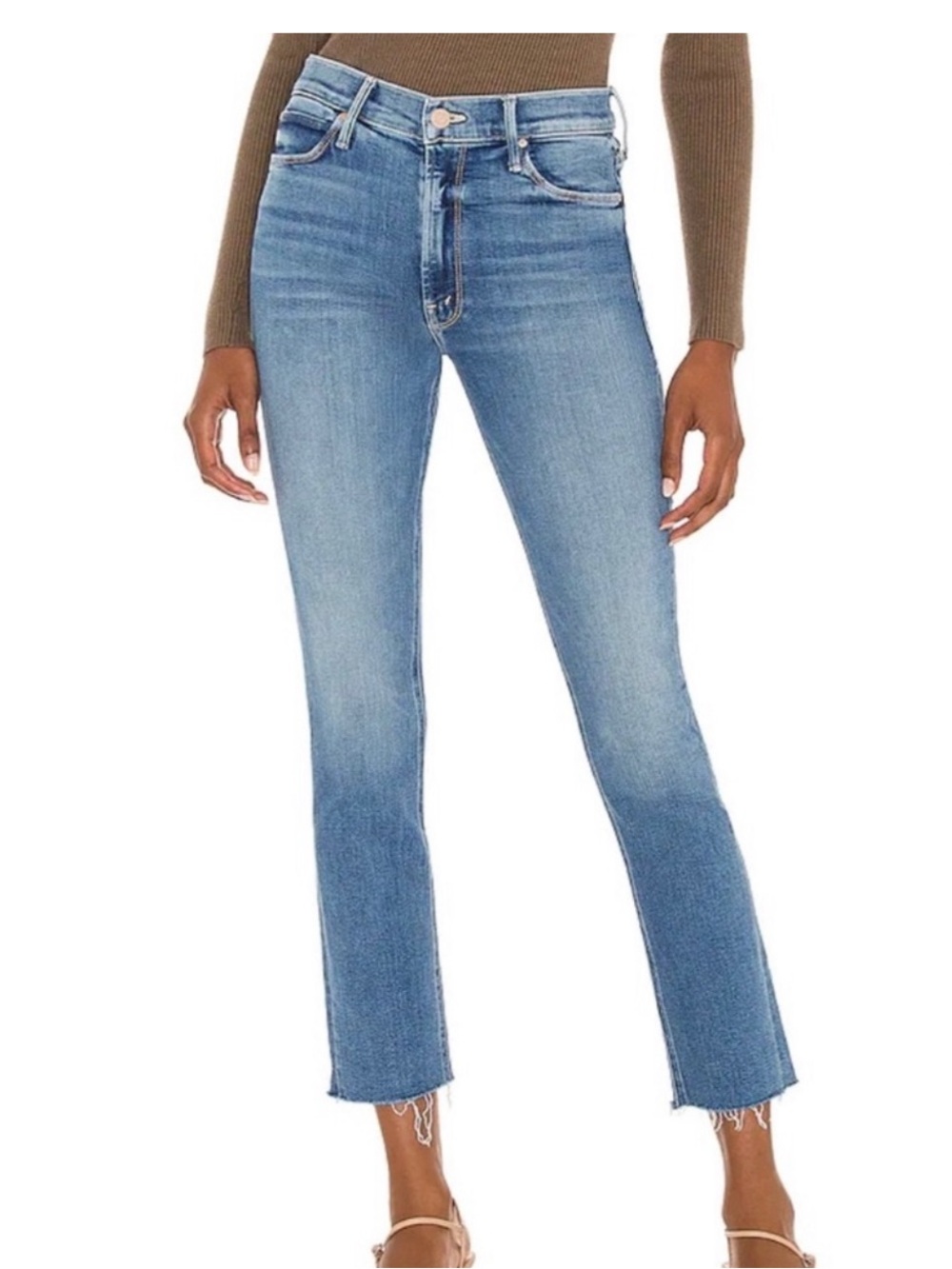 MOTHER The Mid Rise Dazzler Ankle Fray Denim Jeans in We The Animals | Sz 27